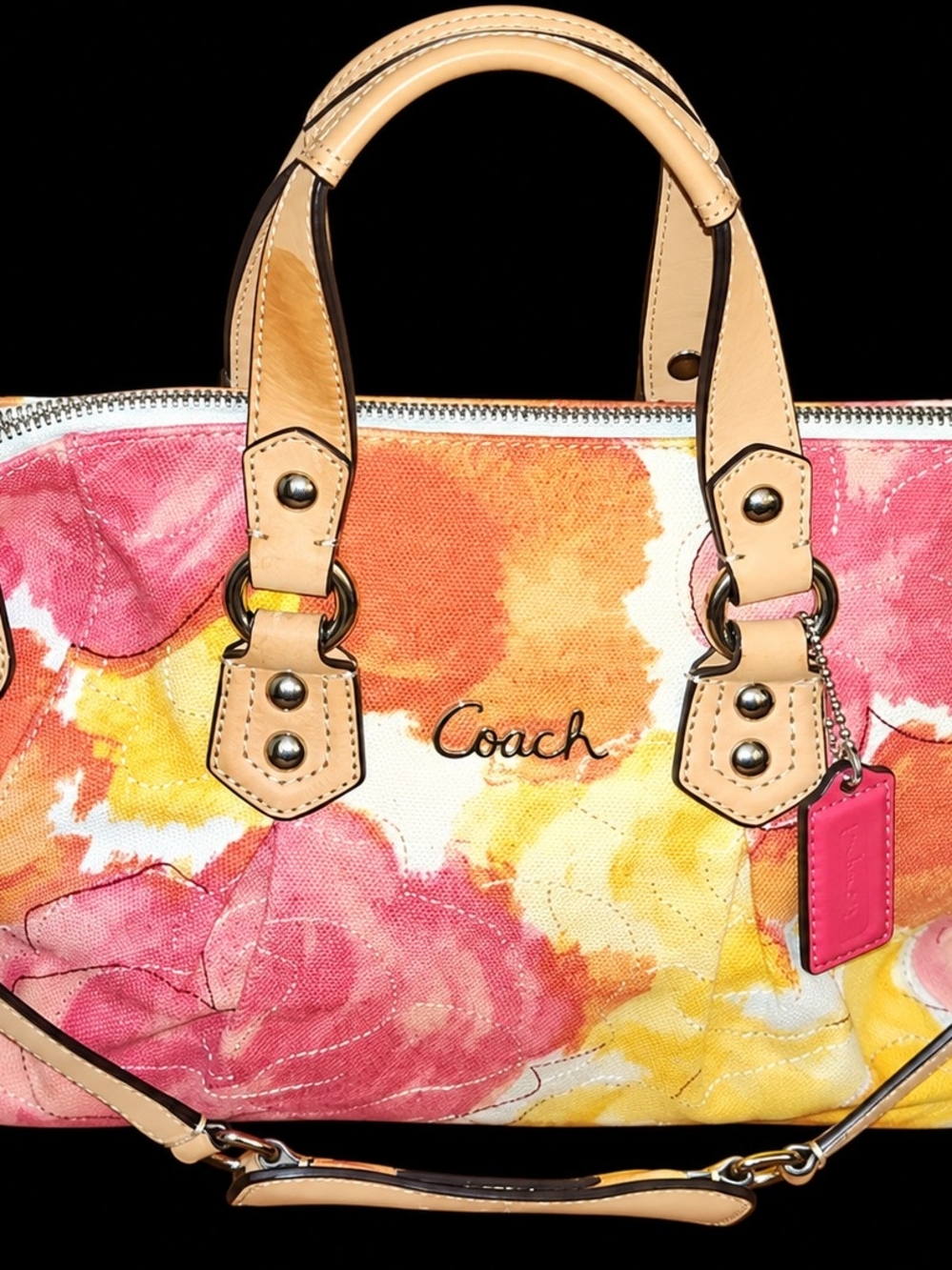 Coach Ashley Hobo Floral Bag